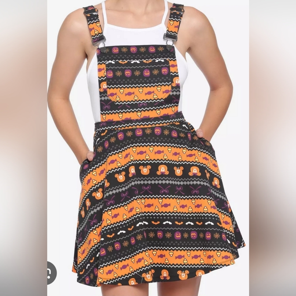 Mickey Mouse Striped Halloween Overall Dress